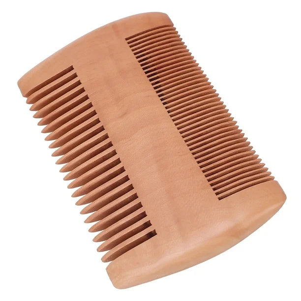 Wooden Beard Comb Mustache Comb Beard Care Grooming Double Sided AntiStatic Comb